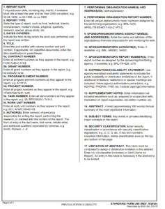 SF 298 Form – Report Documentation Page | SF Forms