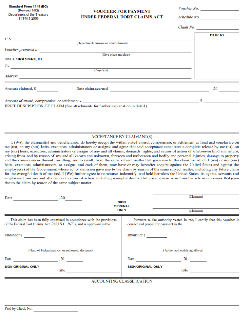 sf-1145-form-voucher-for-payment-under-federal-tort-claims-act-sf-forms