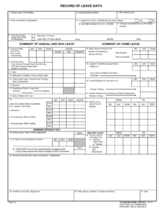 SF 1150 Form – Record of Leave Data | SF Forms