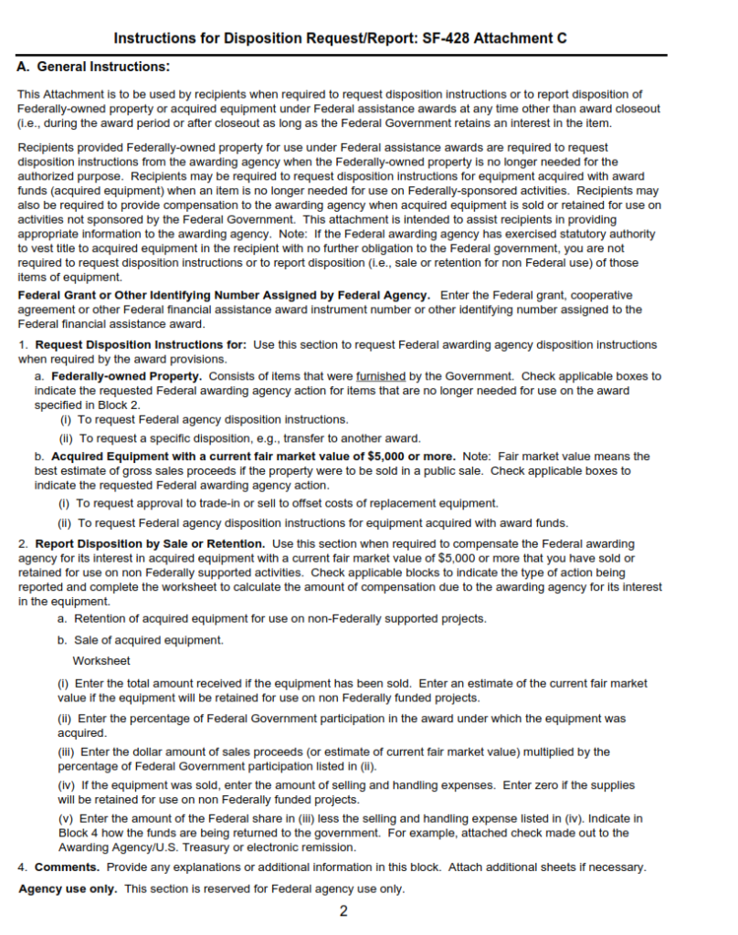 Sf 428c Form Tangible Personal Property Report Disposition Requestreport Sf Forms 5820