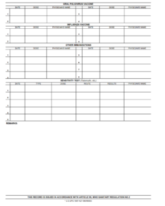 Example Sf 600 Complete SF 601 Form – Immunization Record | SF Forms