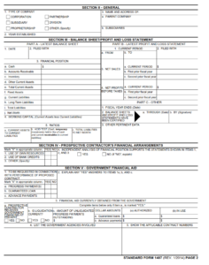 SF 1407 Form – Pre-Award Survey of Prospective Contractor (Financial ...